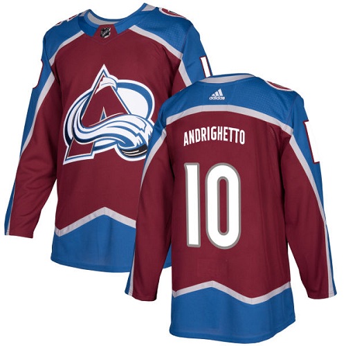 Adidas Men Colorado Avalanche #10 Sven Andrighetto Burgundy Home Authentic Stitched NHL Jersey